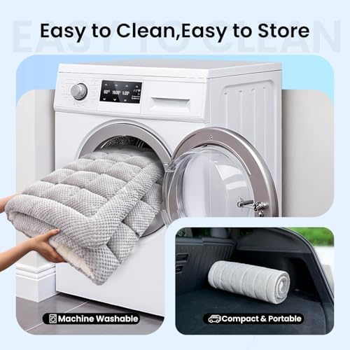 REEVAA Dog Bed Mat for Car Back Seat Grey, 54x24x2 inch - Image 6