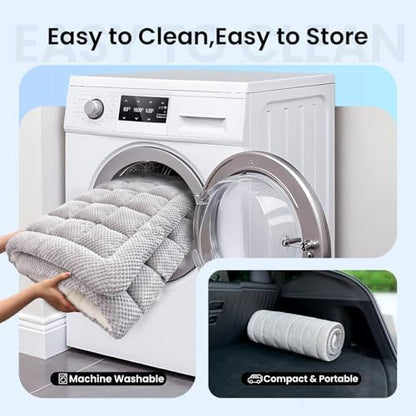 REEVAA Dog Bed Mat for Car Back Seat Grey, 54x24x2 inch - Image 6