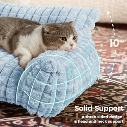 Cat Couch Bed with Fluffy Faux Rabbit Fur for Indoor Cats, 30 Inch - Image 4