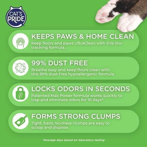 Cat's Pride Max Power: UltraClean Low Tracking Multi-Cat Clumping Litter - Keeps Paws & Home Clean - Up to 10 Days of Powerful Odor Control - 99% Dust Free - Unscented,15 Pounds,(Pack of 2) - Image 5