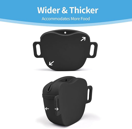 AUDWUD Upgraded Silicone Dog Treat Pouch with Training Clicker, Tighter Sealing to Prevent Food Spilling, 1.68 Cup Capacity Treat Bag with Waist Belt