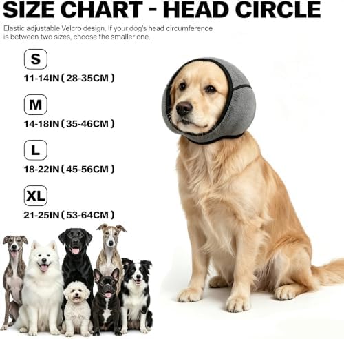 Dog Ear Muffs, Adjustable No Shake Ear Wrap for Dogs - Image 6
