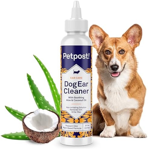 Petpost | Dog Ear Cleaner - Natural Coconut Oil Solution - Best Remedy for Odor - Dog Ear Problems - Chemical & Irritant Free 8 oz. by Petpost