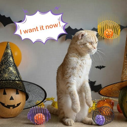 Jecery 5 Pcs Cat Toys Spring,Bell,Halloween Colors - Image 6