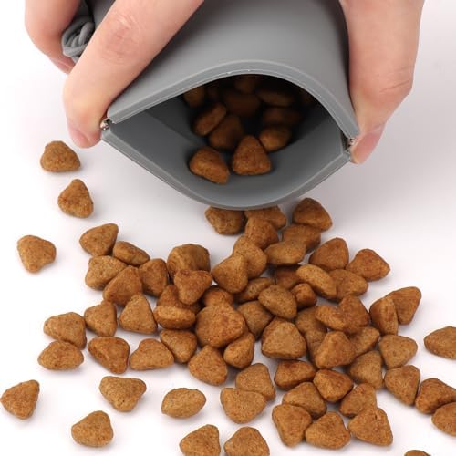 WALLFID Silicone Dog Treat Pouch Small Bag,Auto Closure,with Pet Training Clicker,Walking Bag for Dog and Cat,Pocket Size,Easy to Clean,Odorless (dark gray) - Image 2