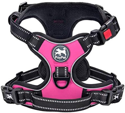 PoyPet No Pull Dog Harness Large with Front Clip & Neck Release Buckle by PoyPet