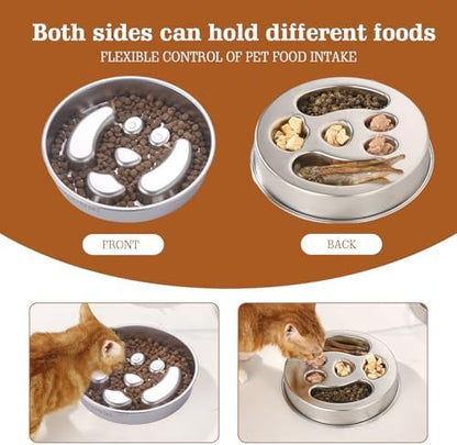 Stainless Steel Slow Feeder Dog Bowls – Non-Slip Metal Dog Bowl for Large & Medium Breeds, Puppy Puzzle Feeder – 2 Cup Capacity for Small to Big Pets – Durable Slow Feed Dog & Cat Food Dish with Mat - Image 5