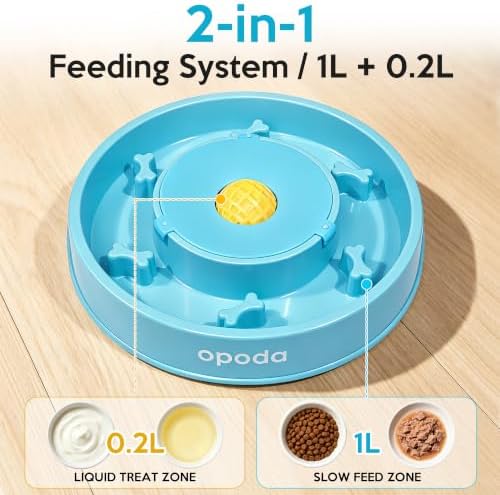 Slow Feeder Dog Bowls, Fun Slow Feeding & Lick Bowl with Rolling Ball - Image 2