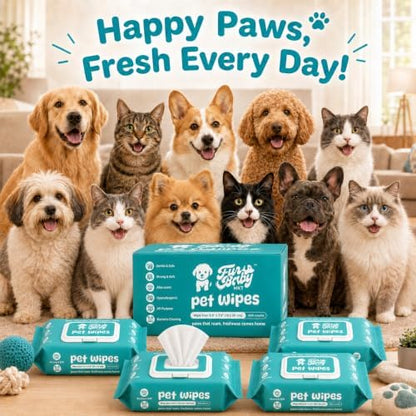 400-Count Pet Wipes, Hypoallergenic Aloe Cleansing Wipes for Dogs & Cats, Thick & Durable, Deodorizing Multi-Purpose Grooming Wipes - Image 7