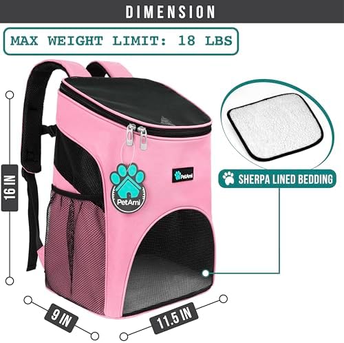 PetAmi Cat Backpack Carrier for Small Dogs and Large Cats, Airline Approved - Image 2