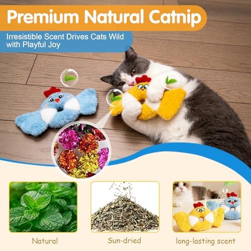 ETEKYER Cat Toys Bird, Catnip Toys for Indoor Cats, 3 Pack, 8.66 Inches - Image 2