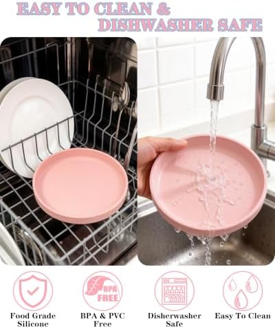2Packs Silicone Cat Food Bowl - 5.9in Shallow Cats Bowls Relief Whisker Fatigue Cat Plates for Kitten Puppy and Small Pets Feeding Dishes - Image 5