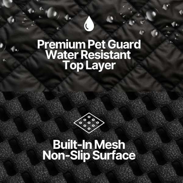Formosa Covers Deluxe Dog Car Seat Hammock Quilted Cover with Non-Slip Backing Best for Cars Trucks and SUVs Make Travel with Your Pet Always an Option - 56" W x 60" L, Black