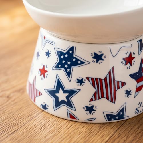 Ceramic Raised Cat Food Bowl, 15° Tilted Elevated Pet Bowl for Whisker & Neck Fatigue Relief, Dishwasher & Microwave Safe, Non-Slip Ergonomic Water Bowl for Cats & Dogs (White) - Image 7