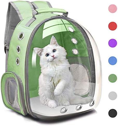 Henkelion Travel Backpack Bubble Carrying Bag for Small Medium Dogs Cats, Space Capsule Pet Carrier Dog for Hiking, Airline Approved - Green by Henkelion