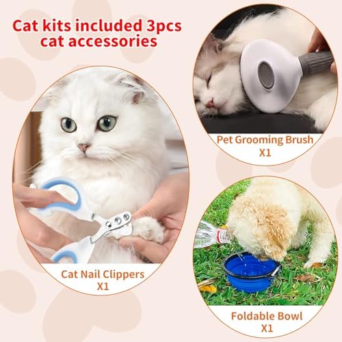 Pet Carrier Bag Airline Approved Up for Cats and Dogs Up to 20LBs, Soft Cat Carrier Dog Carrier Travel Kitten Carrier with Mat, Nail Clipper, Brush, Foldable Bowl Cat Accessories - Image 5