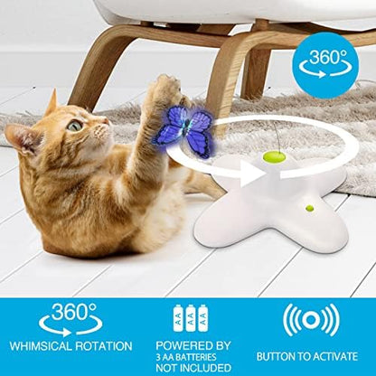 AFP Interactive Cat Toy, Butter-Fly Interactive for Indoor Cats, Flutter Bug Cat Toys, Flutter Rotating Kitten Toys with 2 Replacements - Image 6