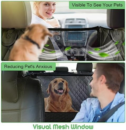 Vailge 100% Waterproof Convertible Dog Car Seat Covers,100% Waterproof Dog Seat Cover with Mesh Window, Heavy Duty seat Cover for Dogs, Dog car Hammock Pet Seat Cover for Cars Trucks suvs,Black,Large - Image 2