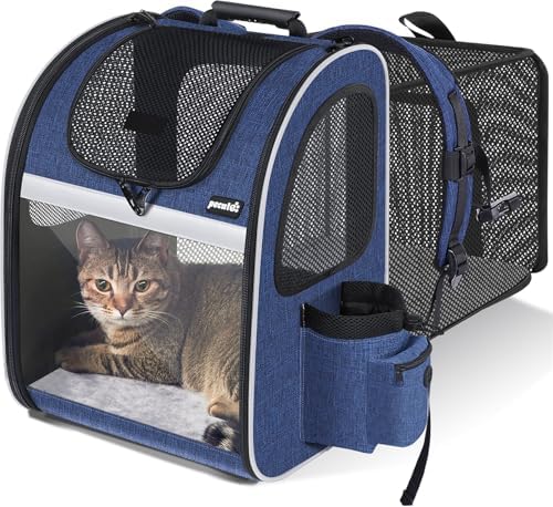 pecute Cat Backpack Visiable, Cat Carrier Expandable with Acrylic Window by pecute