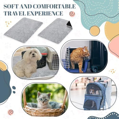 Drydiet 4 Pcs Cat Carrier Pad Reversible Liner, Grey, 17 x 11 Inch - Image 5