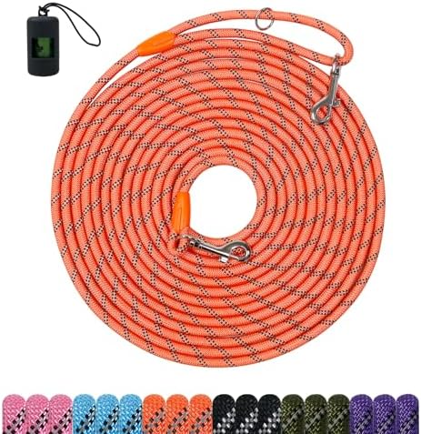 Long Dog Training Leash，Heavy Duty Reflective Rope Lead for Small Medium Large Dogs ，6FT 10FT 15FT 30FT 50FT for Training, Walking, Backyard, Camping by Unknown
