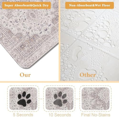 Dog Food Mat for Floors Waterproof Quick Dry Pet Placemat Cat Feeding Bowls Mats for Food and Water, Eco-Friendly Dog Accessories Diatomite Pets Supplies 17" X 30" - Image 2
