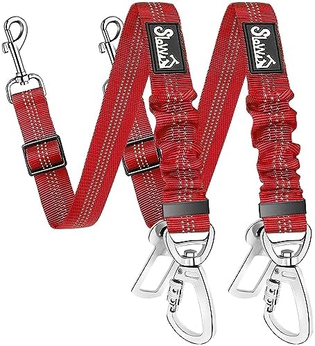 SlowTon Dog Seatbelt, 2 Pack Adjustable Heavy Duty Dog Safety Seat Belt by SlowTon