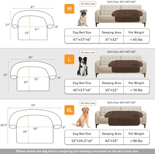 GGIB Calming Dog Bed Fluffy Plush Dog Mat for Furniture Protector with Removable Washable Cover for Large Medium Small Dogs and Cats (Large, Coffee) - Image 6