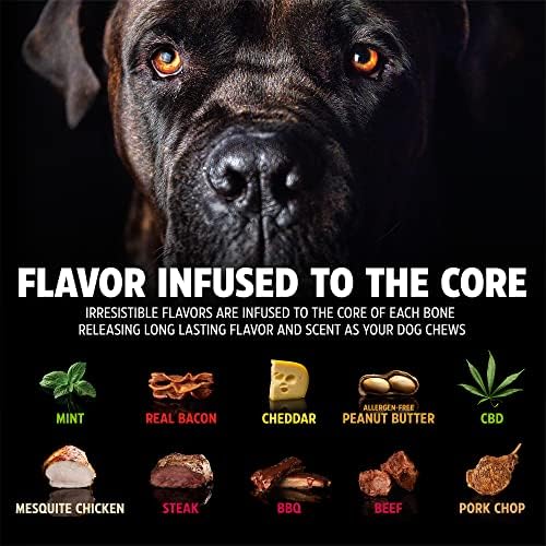 Pet Qwerks Dinosaur BarkBone - Wood Dog Bone for Moderate Chewers - Peanut Butter Flavor - 9.75" - Image 5