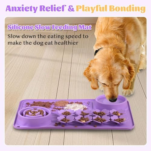 Silicone Lick Mat for Dogs & Cats – Slow Feeder Dog Bowl, Non-Slip Licking Mat for Large & Small Breeds, Puzzle Feeder & Snuffle Mat for Fast Eaters, Interactive Pet Food Mat with Measuring Spoon - Image 7