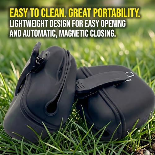 Hampton Distribution Silicone Dog Treat Pouch, Black, BPA Free Pet Treat Pouch for Pet Training with Magnetic Closure, Waist Clip & Portable Design - Image 5