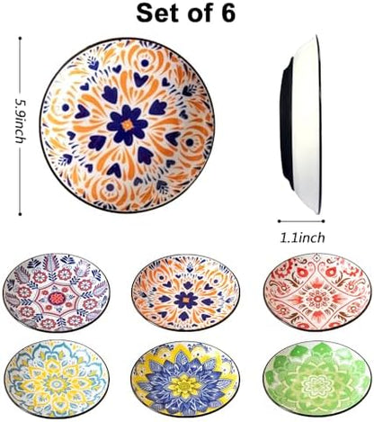 Ceramic Cat Bowls, Non-Slip Cat Plates, 3 Pack Anti Whisker Fatigue Cat Food Bowls, Colorful Pet Dishes - Microwave and Dishwasher Safe, 8.5 oz - Image 4