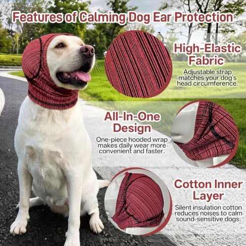 Dog Ear Muffs Noise Protection,Ear Cover with Dog Calming Head Wrap - Image 5