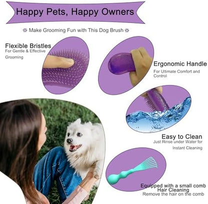 Gentle Grooming Puppy Brush with Gift Box (Glitter Rose Red) - Image 4