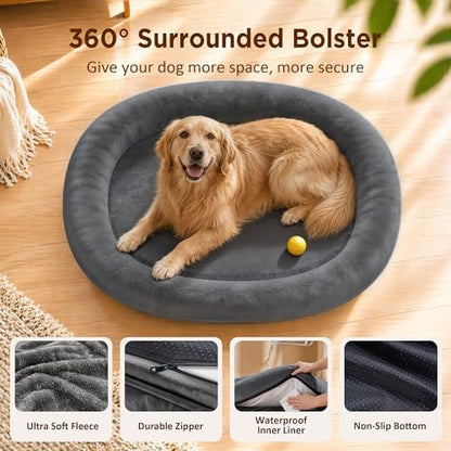 Waterproof Orthopedic Dog Bed for Large Dogs, Dark Grey - Image 2