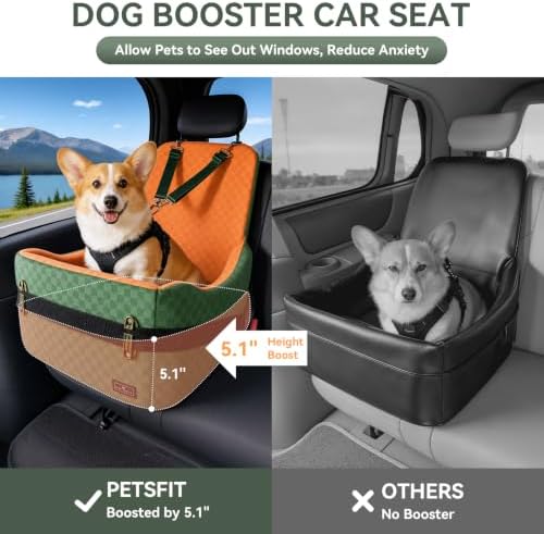 PETSFIT Pet Car Seat with Patented Safety System, 5" Elevated Cushion - Image 4