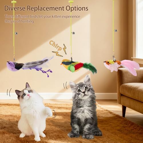 3PCS Hanging Bird Cat Toy for Indoor Cats - Image 4