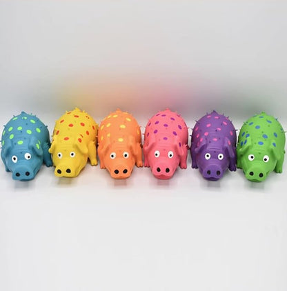 Squeaky Pig Dog Toys, 2 Pack Grunting Pig Dog Toy That Oinks Grunts for Small Medium Large Dogs, Grunting Pig Sound Play Dog Toy(Green,Orange)