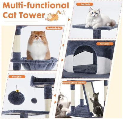 DUMOS Tall 79in Cat Tree Tower with Scratching Posts, Indoor Cats Use - Image 5
