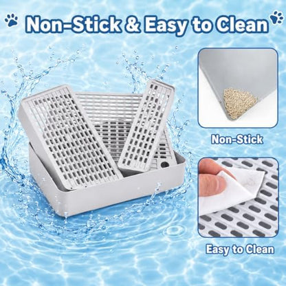 Adjustable 3 Step Litter Box Step, Cat Litter Box Ramp, Light Grey - Image 5