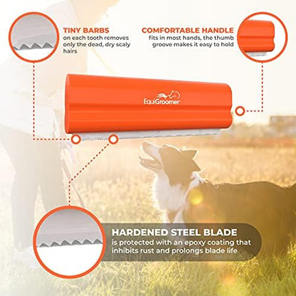 EquiGroomer 5-Inch Undercoat Deshedding Brush for Dogs & Cats, Orange - Image 4