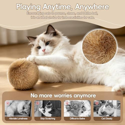 3 Pcs Rabbit Fur Catnip Balls for Cats, Interactive Pet Toys with Natural Catnip, in Large Furry Washable, for Hunting Instinct Play, Foster Emotional Connect, Pet Supplies for Indoor Cats - Image 4