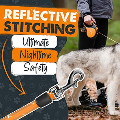 Mighty Paw Retractable Dog Leash, 16 ft, 50-110 lbs, Reflective Nylon Tape - Image 6