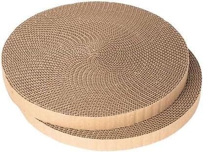 Round Cat Scratcher Refill - 10 Inch Diameter, 7/8 Inch Thickness - Cardboard Cat Scratcher Scratching Board Replacement Pads (2pcs) for Indoor Cats by Unknown
