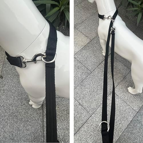 Multifunctional Double Ended Dog Leash,for Obedience Training Or Distance Work Easy to Use,Lightweight,Soft&Durable Convertible Hands Free,Crossbody,Over Shoulder(Black, 2M*2.5CM) - Image 4
