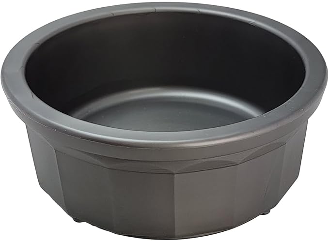 Pet Crock Bowl – Thick Durable Plastic Non-Tip Food & Water Dish for Dogs, Cats & Small Animals | 4.5 Inch Diameter – Indoor/Outdoor – Chew Resistant, Easy Clean (Gray, Small 8oz)