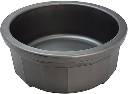 Pet Crock Bowl – Thick Durable Plastic Non-Tip Food & Water Dish for Dogs, Cats & Small Animals | 4.5 Inch Diameter – Indoor/Outdoor – Chew Resistant, Easy Clean (Gray, Small 8oz)