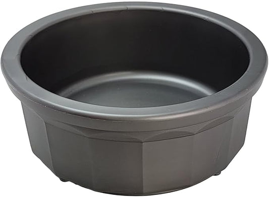 Pet Crock Bowl – Thick Durable Plastic Non-Tip Food & Water Dish for Dogs, Cats & Small Animals | 4.5 Inch Diameter – Indoor/Outdoor – Chew Resistant, Easy Clean (Gray, Small 8oz)