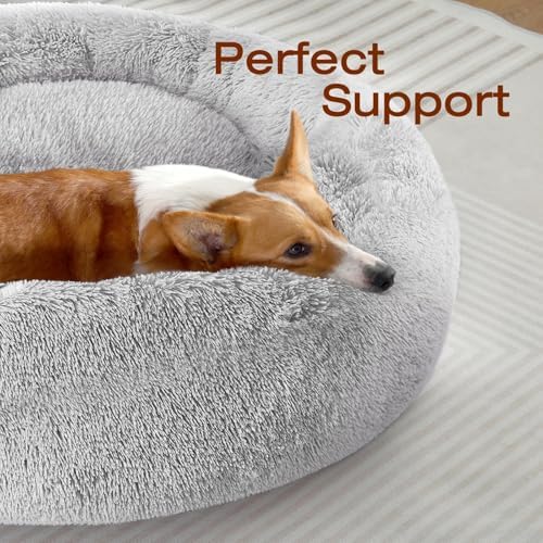 JOLLYVOGUE Dog & Cat Bed, Calming Anti-Anxiety Pet Bed for Small Dogs, Fluffy Donut Cushion for Small and Medium Pets (20") (Pack of 2) - Image 2