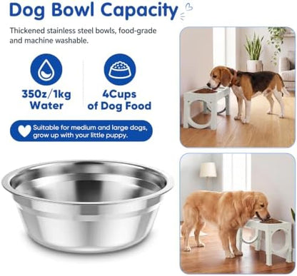 XIAZ Elevated Dog Bowls Large Breed Raised Dogs Bowl Stand Large/Medium Sized Dog Slow Feeder Dogs Bowls Food Water Stands 5 Heights Adjustable 9/11/12/14in Pet Feeder Dish Station - Image 6